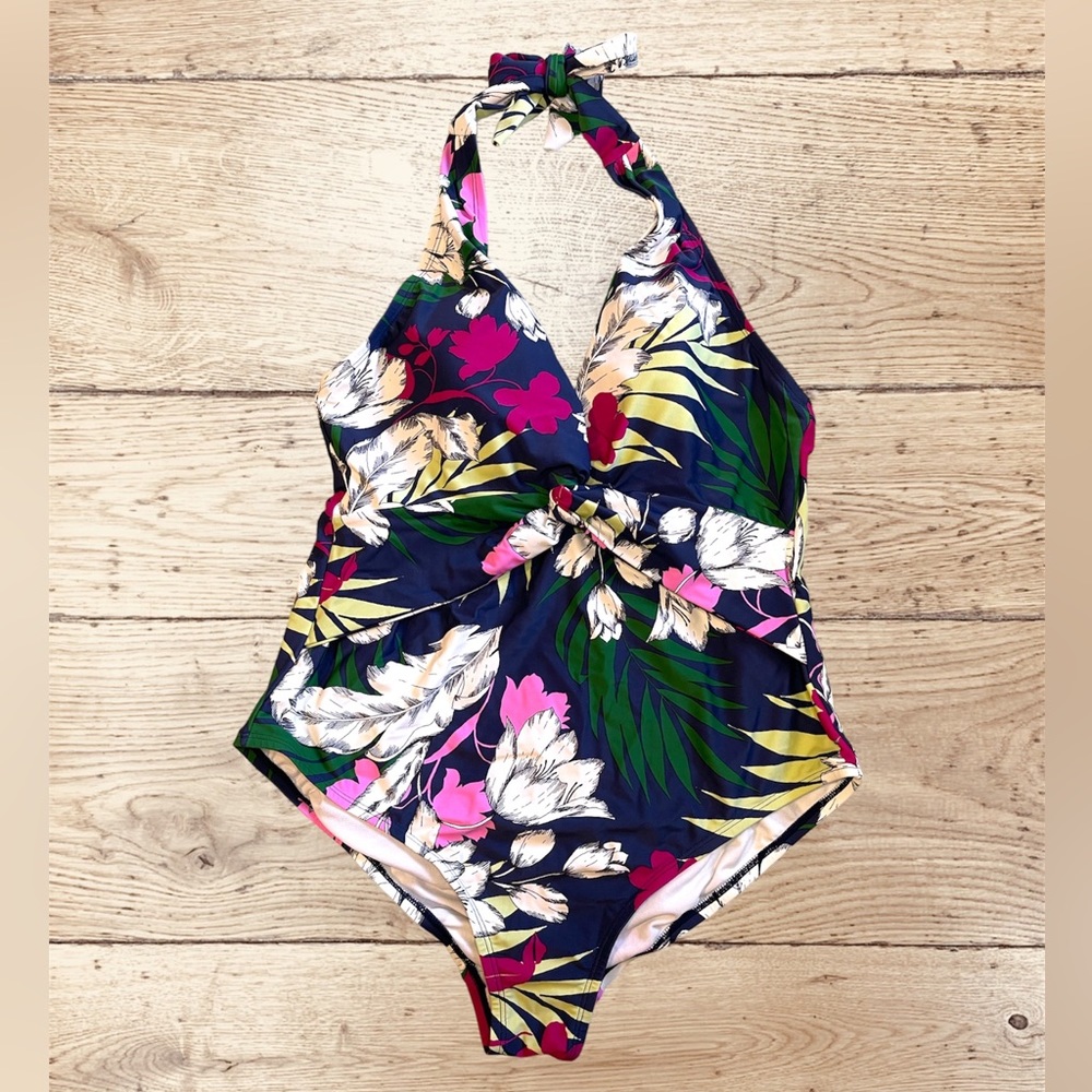 Kona Sol Tropical Floral One Piece Swimsuit